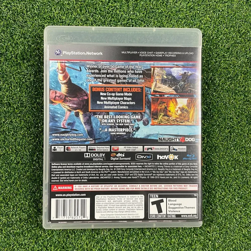 Uncharted 2: Among Thieves (Sony PlayStation 3, 2009) PS3 No Manual